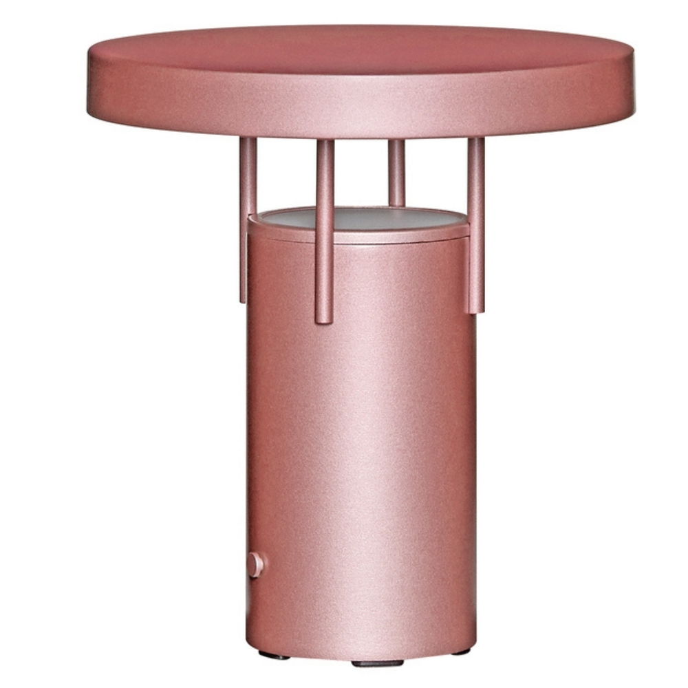 Růžová kovová nabíjecí stolní LED lampa Hübsch BringMe 20 cm Hübsch