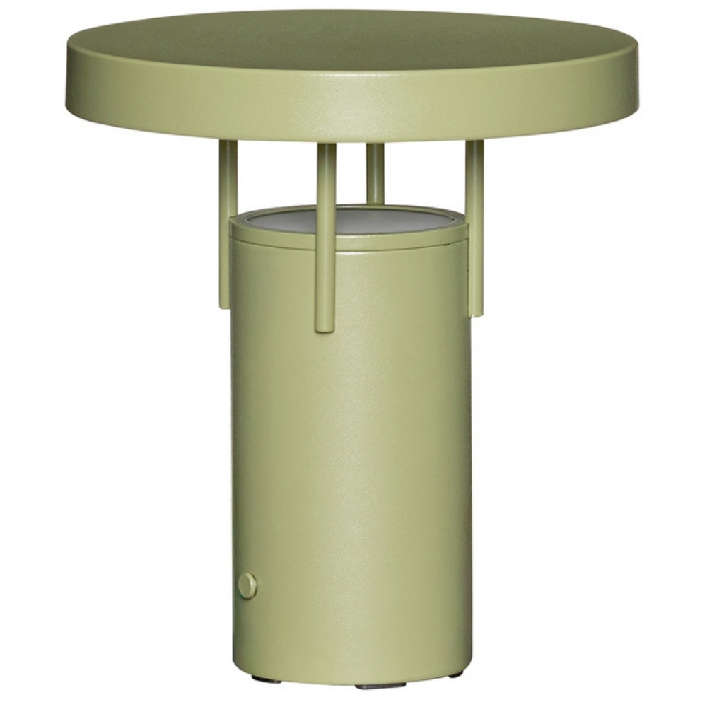 Světle zelená kovová nabíjecí stolní LED lampa Hübsch BringMe 20 cm Hübsch