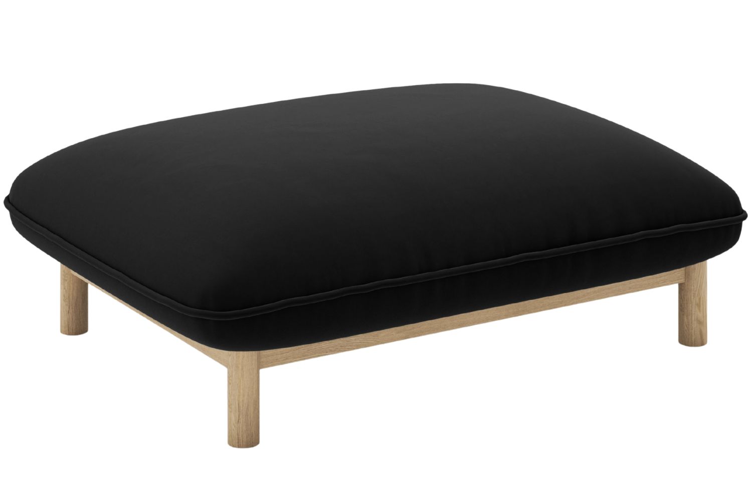 Micadoni Černá sametová podnožka Ada 95 x 65 cm Micadoni