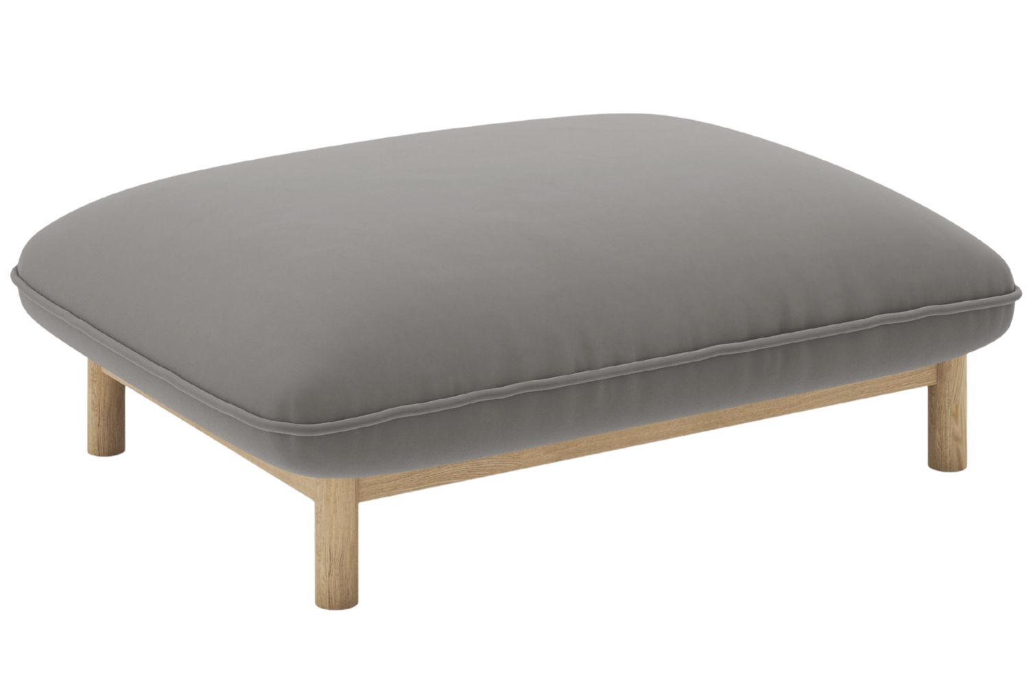 Micadoni Šedá sametová podnožka Ada 95 x 65 cm Micadoni