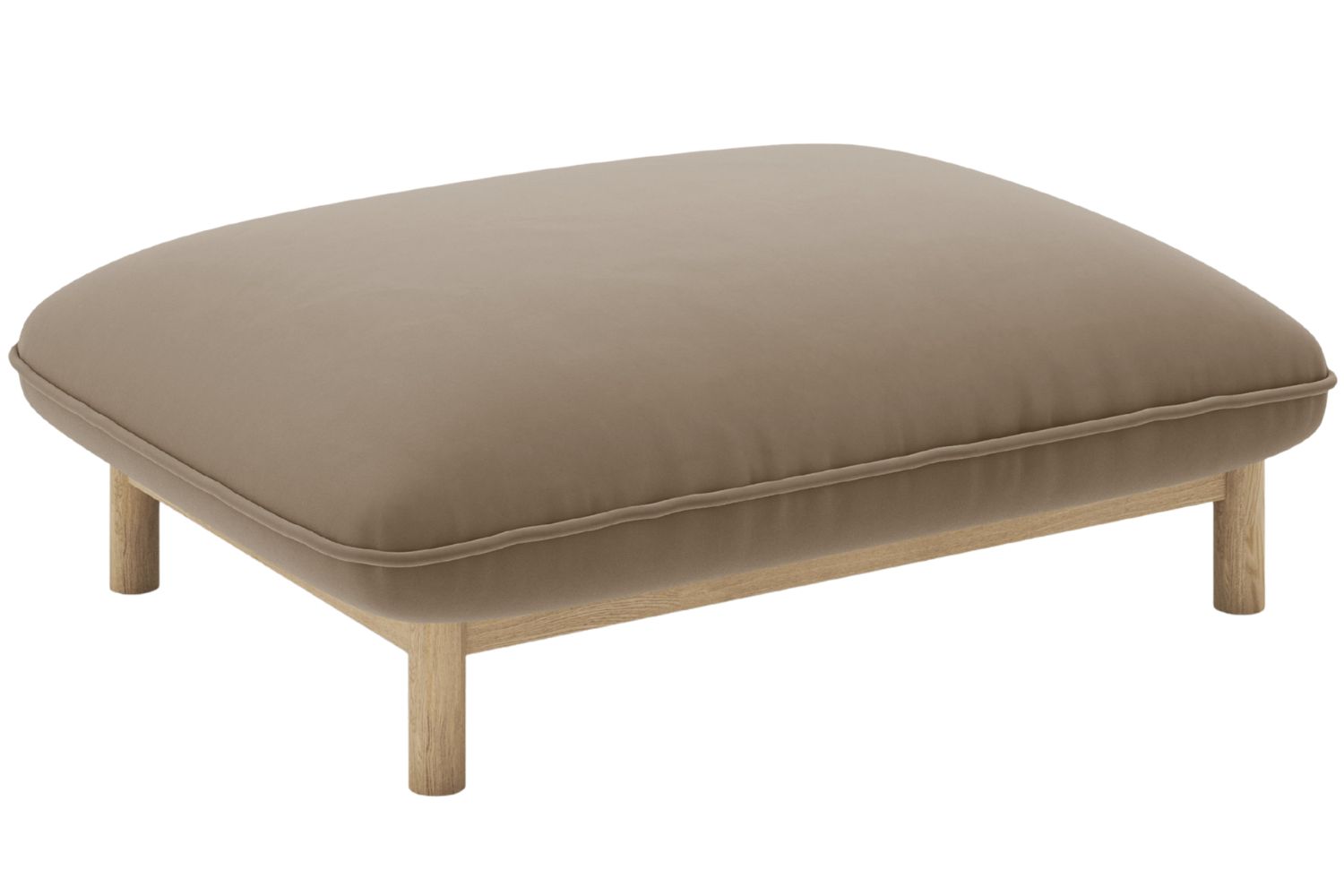 Micadoni Světle hnědá sametová podnožka Ada 95 x 65 cm Micadoni