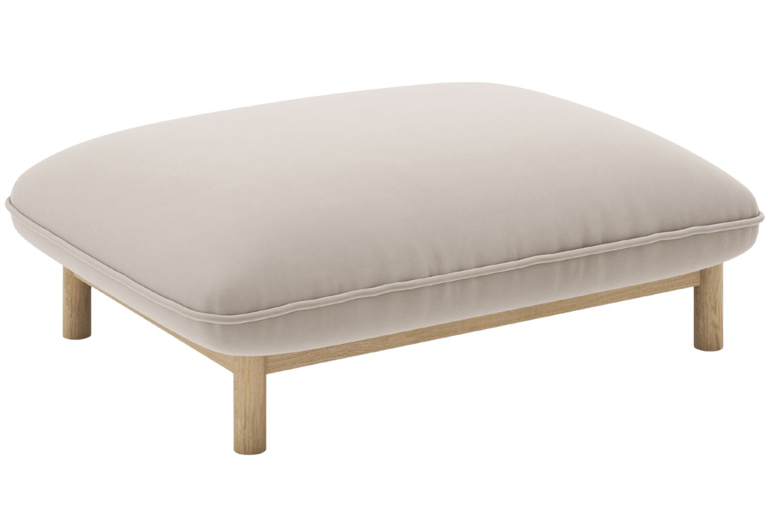 Micadoni Světle béžová sametová podnožka Ada 95 x 65 cm Micadoni