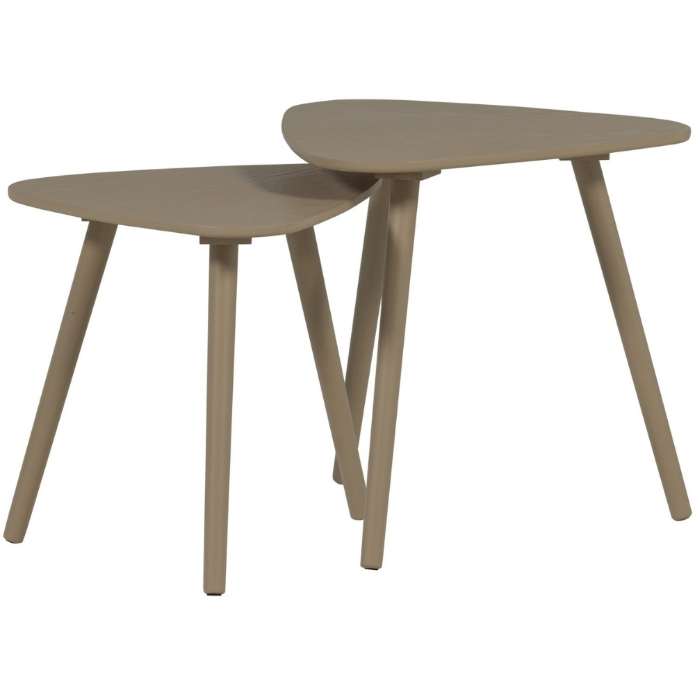 WOOOD Set dvou béžových odkládacích stolků Nila 40 x 40/45 x 45 cm WOOOD