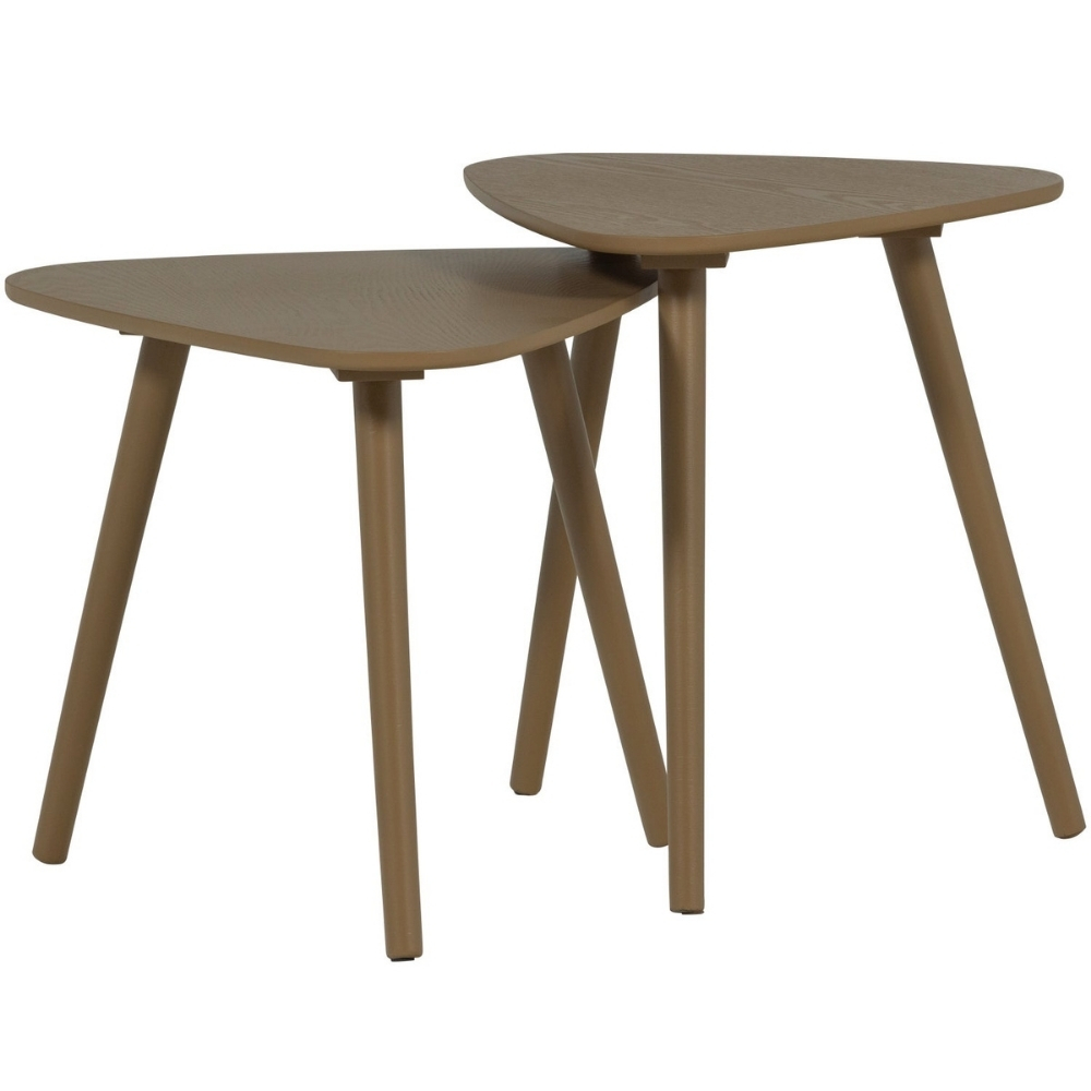 WOOOD Set dvou hnědých odkládacích stolků Nila 40 x 40/45 x 45 cm WOOOD