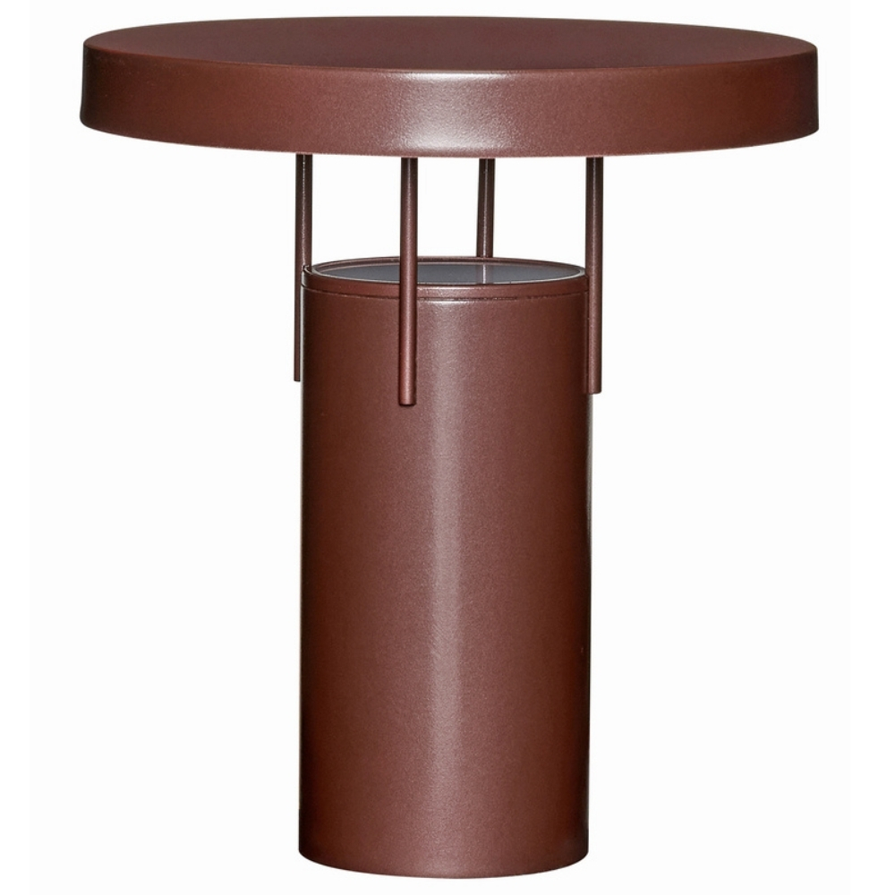 Tmavě červená kovová nabíjecí stolní LED lampa Hübsch BringMe Hübsch
