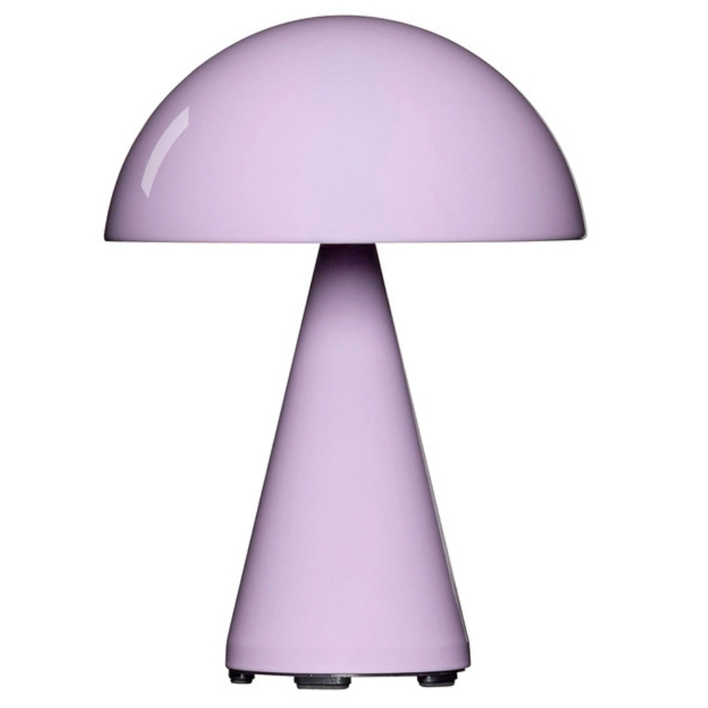 Růžová kovová nabíjecí stolní lampa Hübsch Mush 20 cm Hübsch
