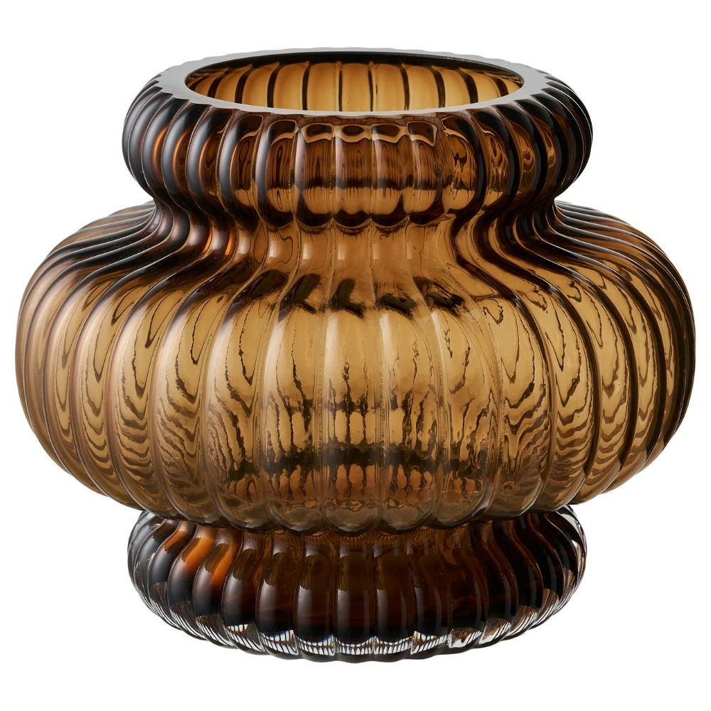 Nordic Living Hnědá skleněná váza Venus 16 cm Nordic Living