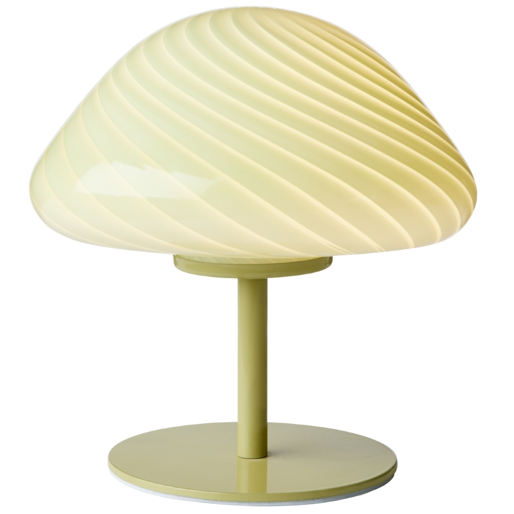 Halo Design Olivově zelená skleněná stolní lampa Mini Mush 17 cm Halo Design