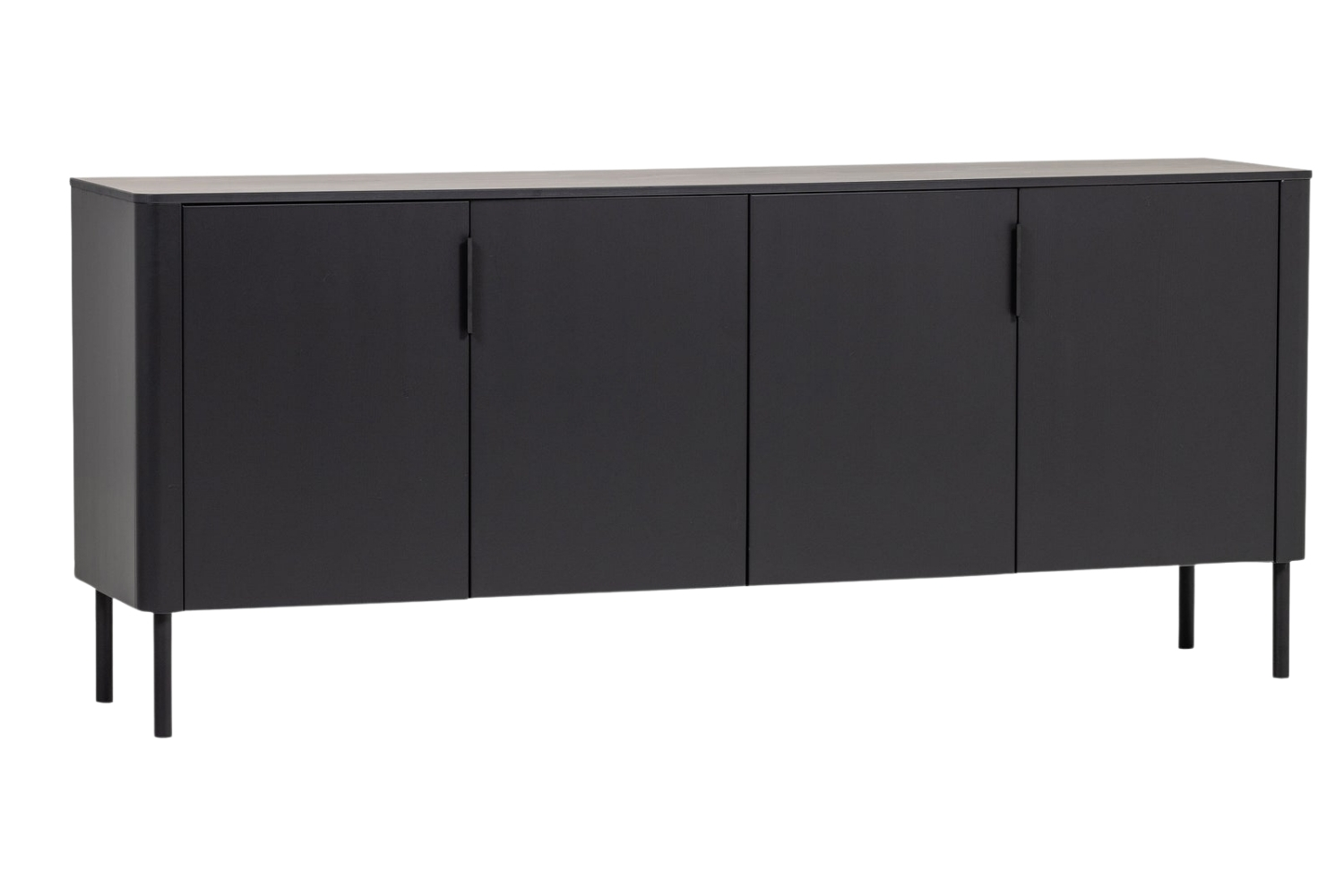 WOOOD Černá dřevěná komoda Gunnar 201 x 44 cm WOOOD