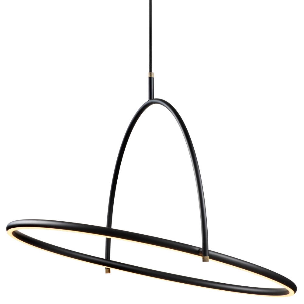 Halo Design Černé kovové závěsné LED světlo Tilt 60 cm Halo Design