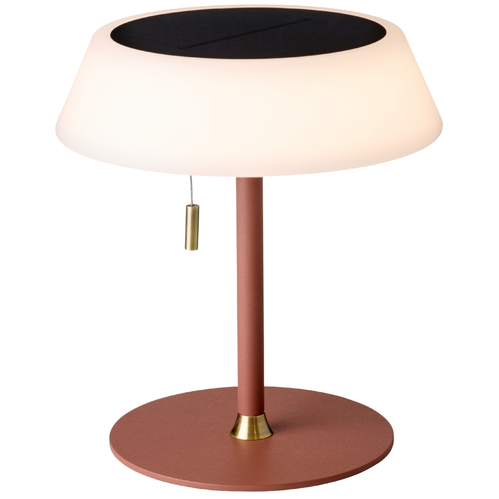 Halo Design Terakotově červená kovová nabíjecí stolní LED lampa Solar 19 cm Halo Design