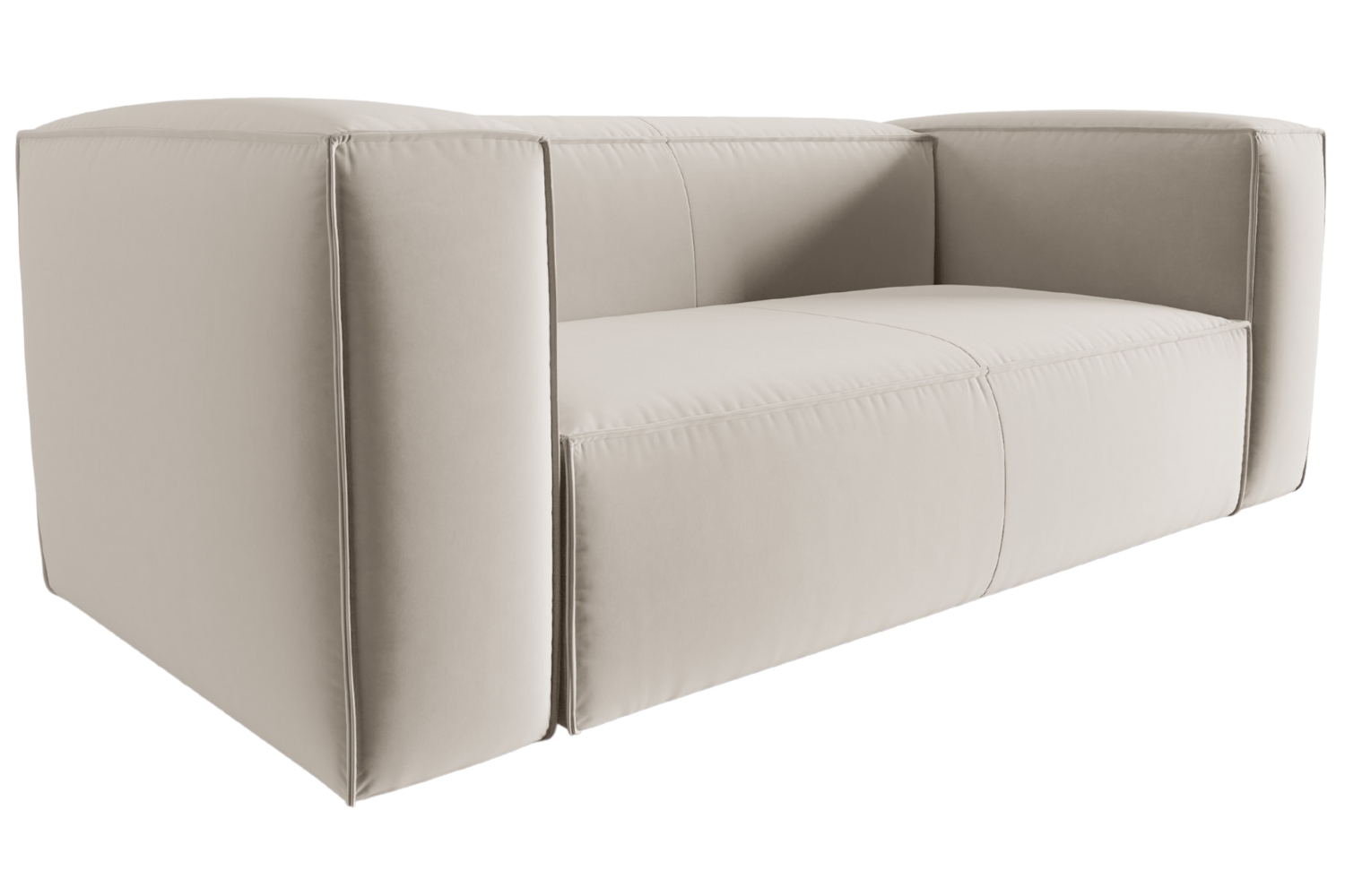 Cosmopolitan Design Světle béžová sametová dvoumístná pohovka Mackay 150 cm Cosmopolitan Design