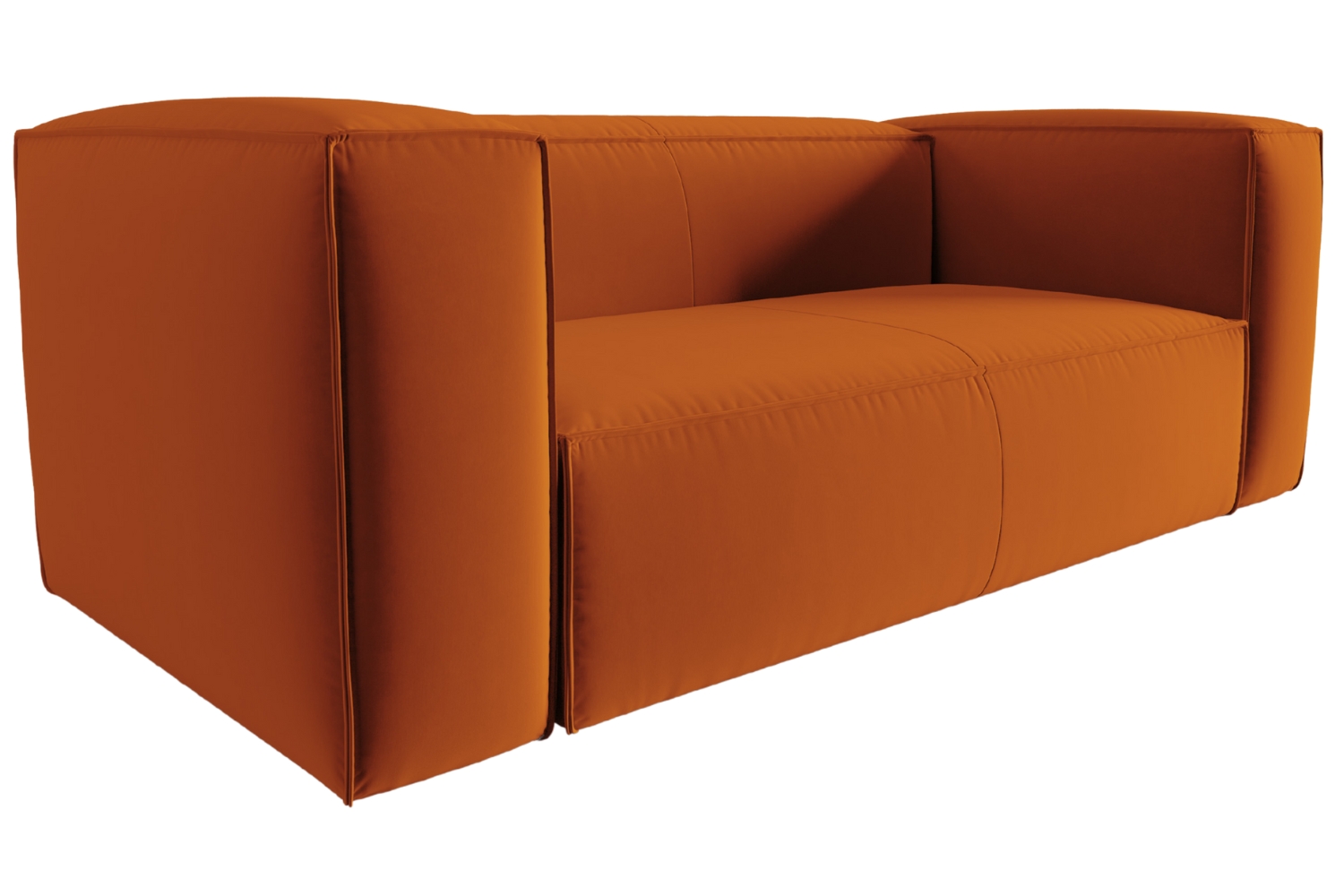 Cosmopolitan Design Terakotově oranžová sametová dvoumístná pohovka Mackay 150 cm Cosmopolitan Design