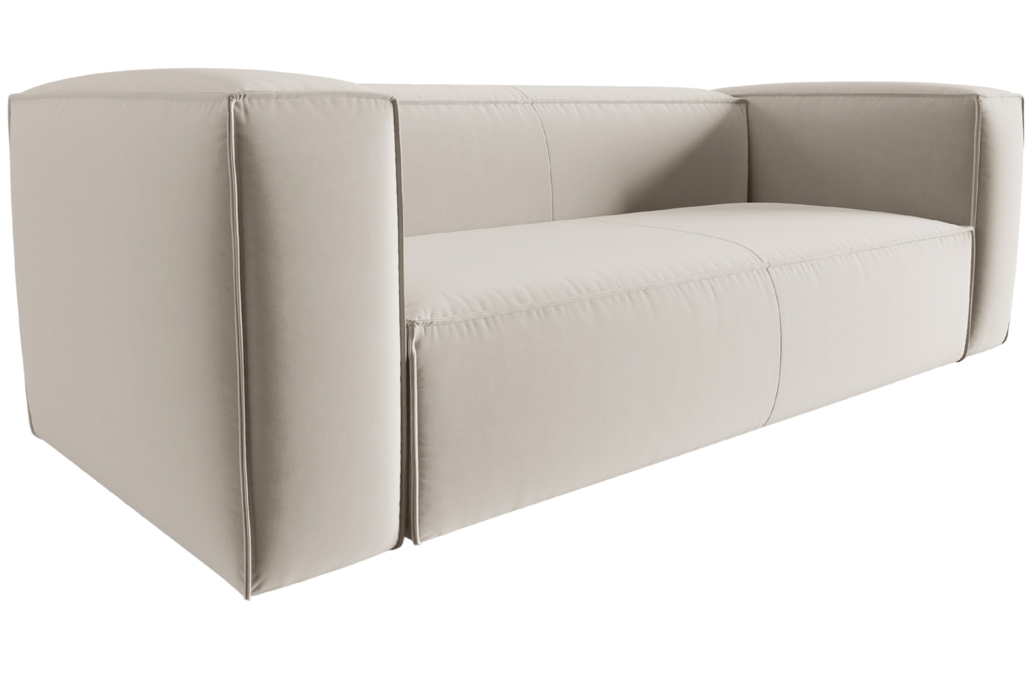 Cosmopolitan Design Světle béžová sametová trojmístná pohovka Mackay 200 cm Cosmopolitan Design