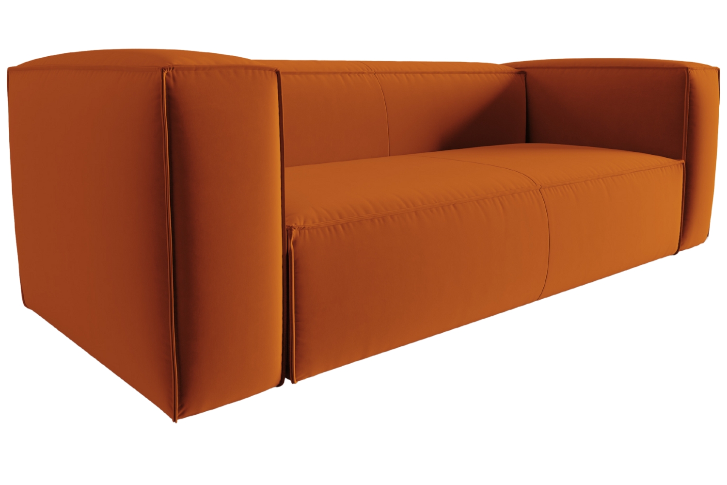 Cosmopolitan Design Terakotově oranžová sametová trojmístná pohovka Mackay 200 cm Cosmopolitan Design