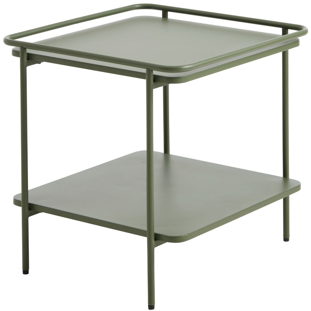 Unique Furniture Olivově zelený kovový odkládací stolek Yuba 45 x 45 cm Unique Furniture