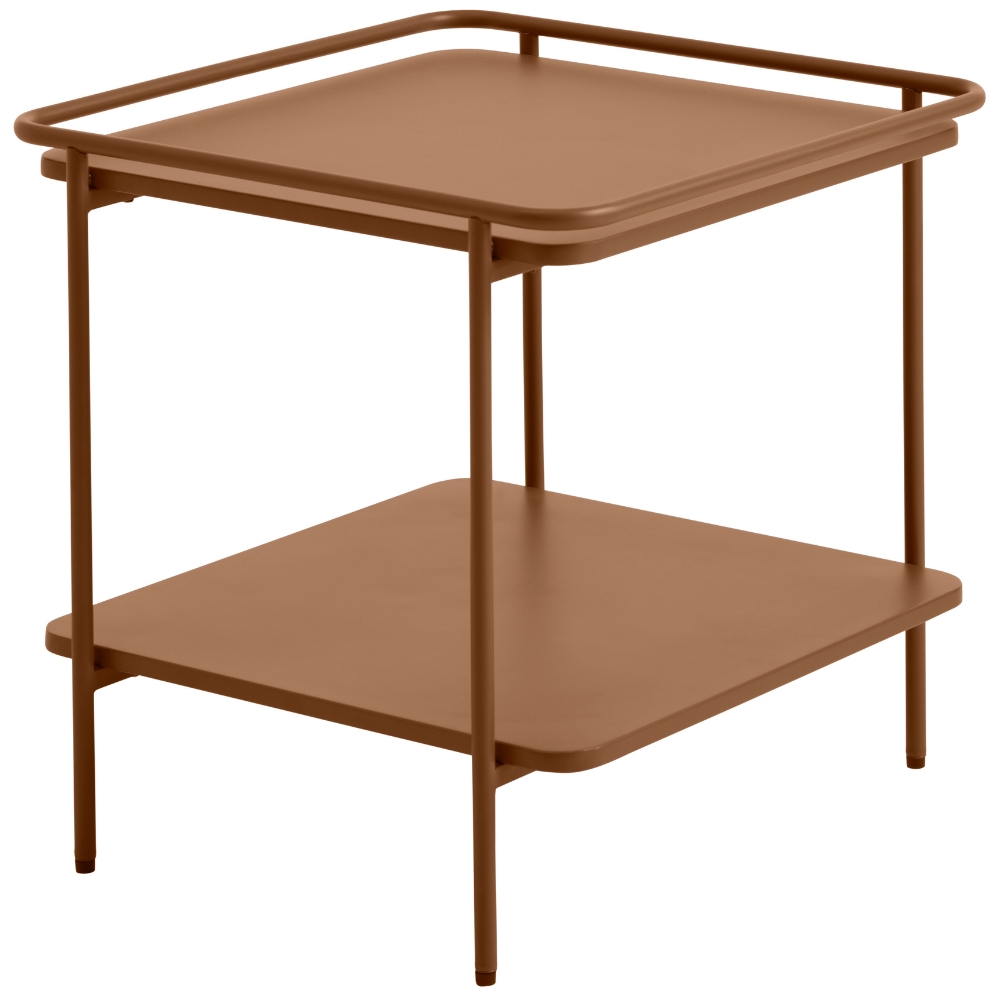 Unique Furniture Terakotově oranžový kovový odkládací stolek Yuba 45 x 45 cm Unique Furniture