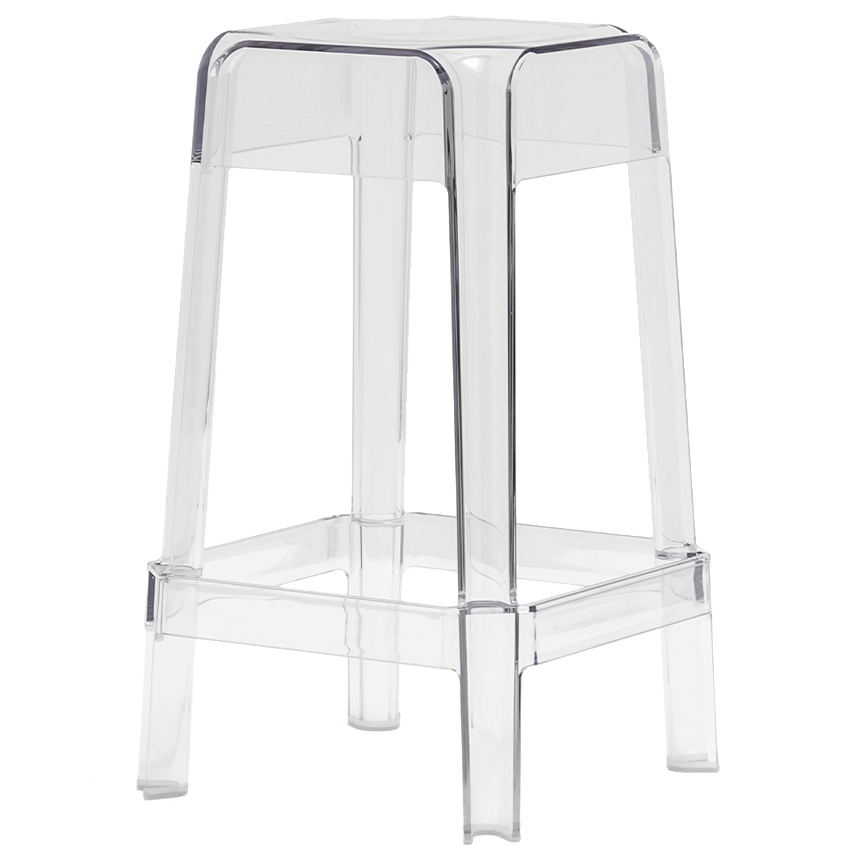 Pedrali Transparentní plastová barová židle Rubik 582 65 cm Pedrali