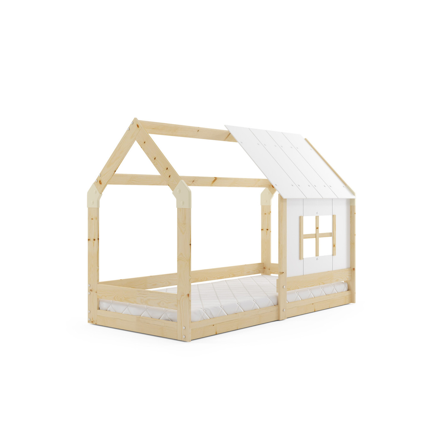 Dětská postel DOMEK s oknem 80x160 cm Borovice