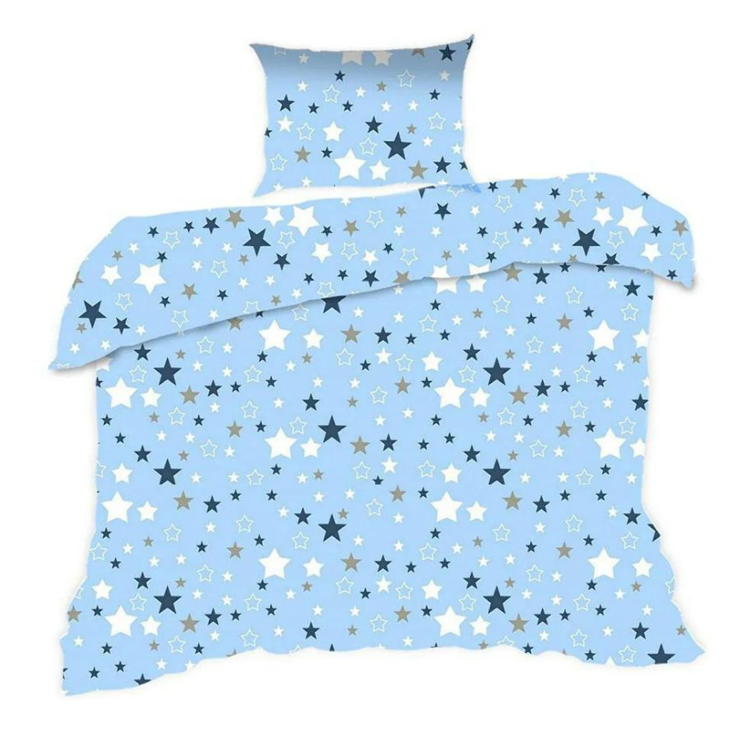 Dětské bavlněné povlečení HVĚZDA modrá 364K 140x200 cm