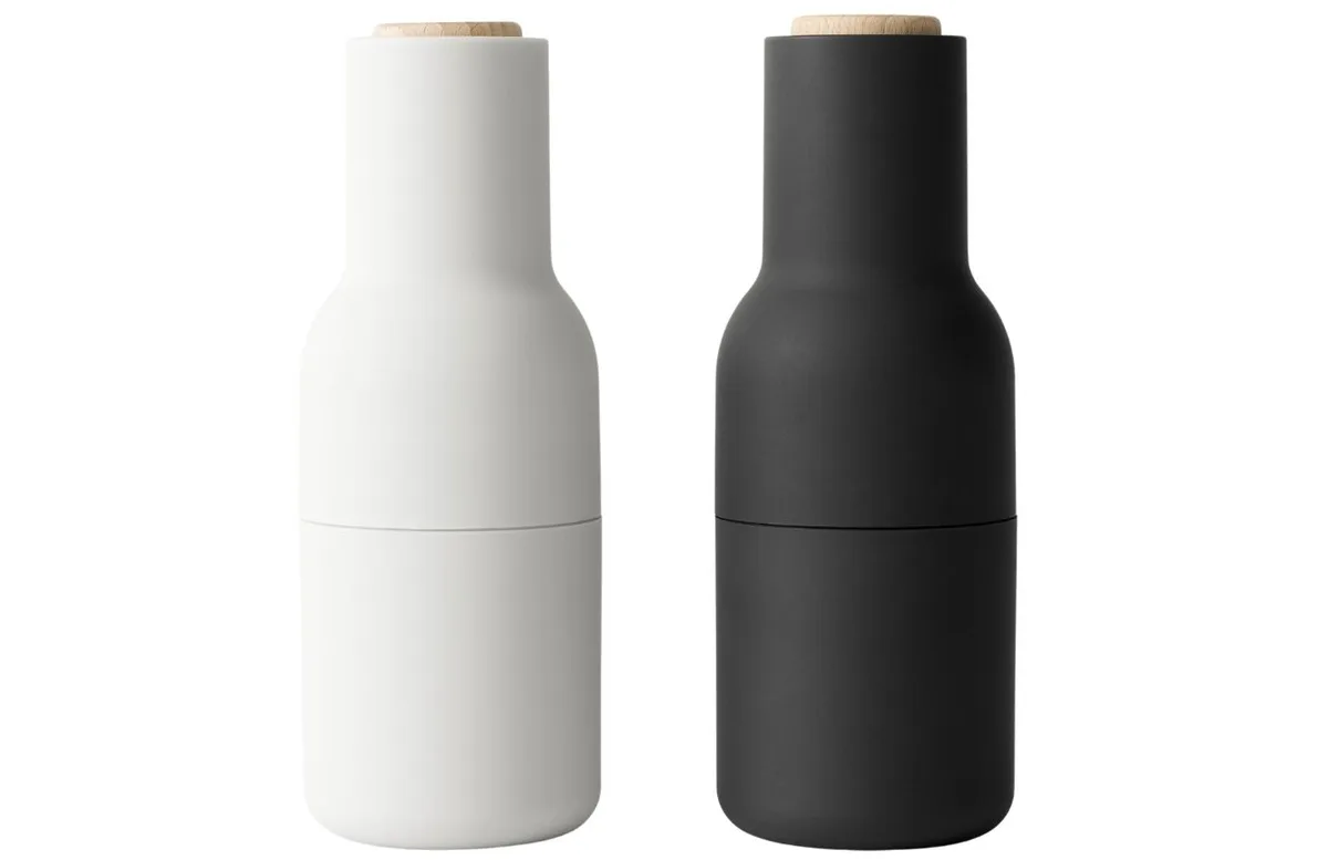 Audo CPH Set dvou bílo-černých silikonových mlýnků na sůl a pepř AUDO GRINDER II. 20,5 cm