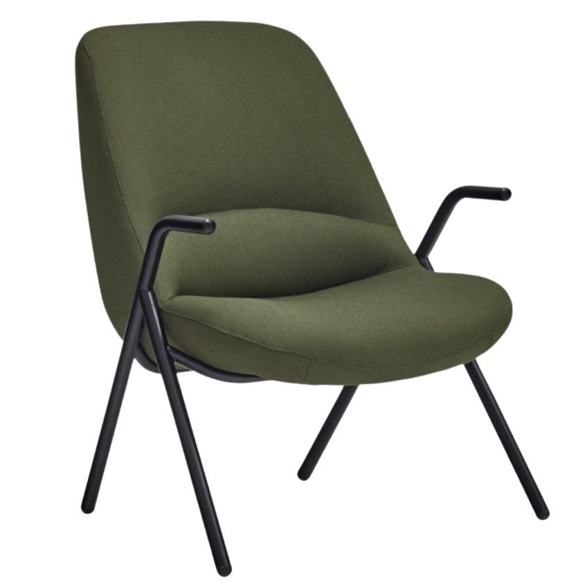 Teulat Nízké zelené křeslo Dins s kovovou podnoží Teulat