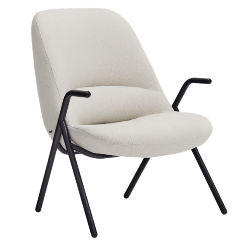 Teulat Nízké bílé křeslo Dins s kovovou podnoží Teulat