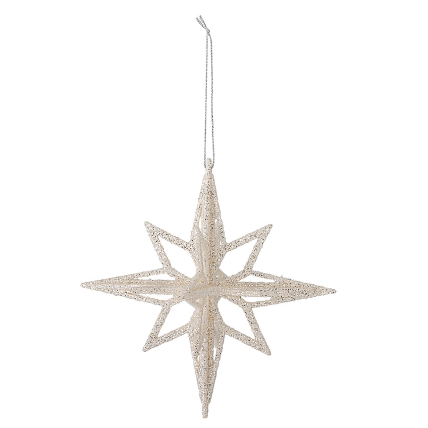 Bloomingville Stříbrná plastová vánoční ozdoba Chue 15 cm Bloomingville