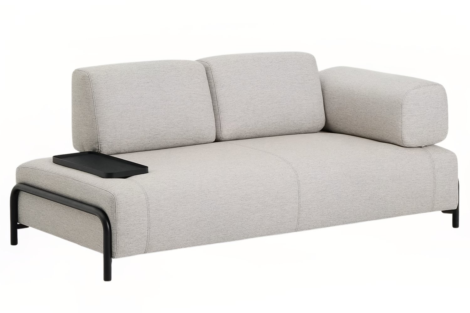 Kave Home Béžovošedá dvoumístná pohovka Compo 200 cm s malým stolkem Kave Home