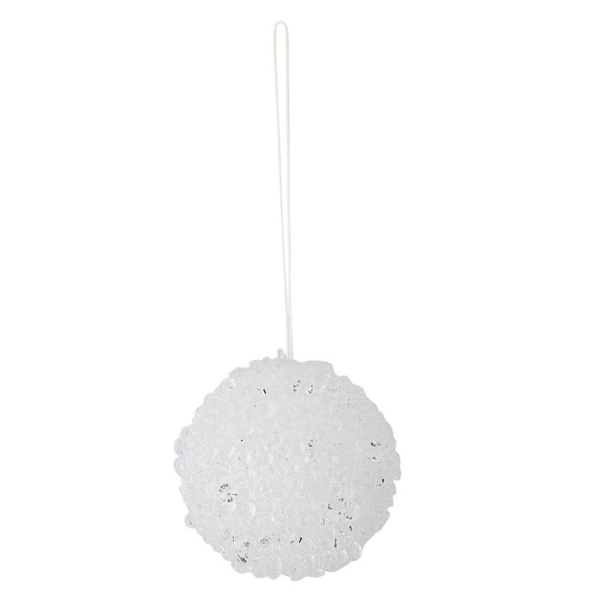 Bloomingville Bílá plastová vánoční ozdoba Nicolet 6 cm Bloomingville