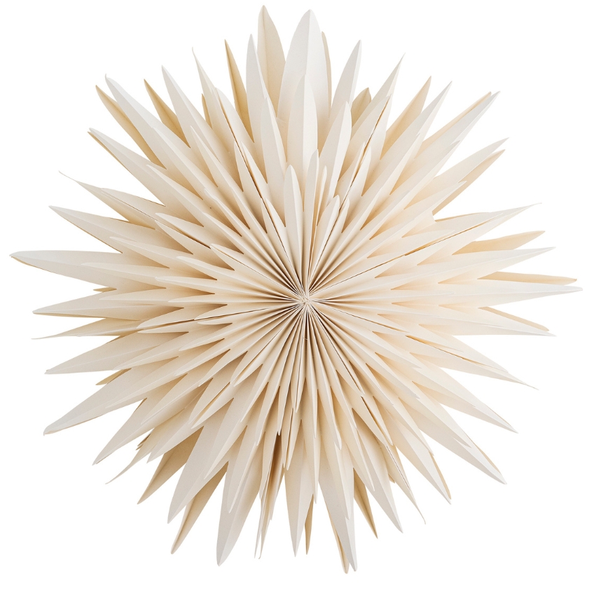 Bloomingville Bílá papírová vánoční světelná hvězda Elijas 50 cm Bloomingville