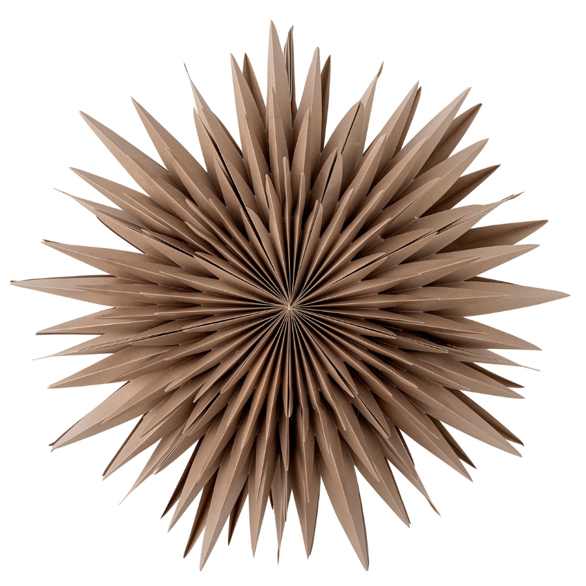 Bloomingville Hnědá papírová vánoční světelná hvězda Elijas 50 cm Bloomingville