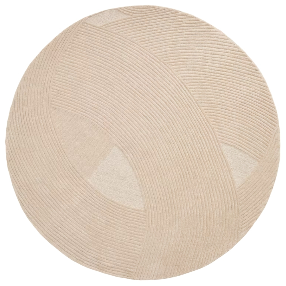 Kave Home Béžový vlněný koberec Domm Ø 200 cm Kave Home