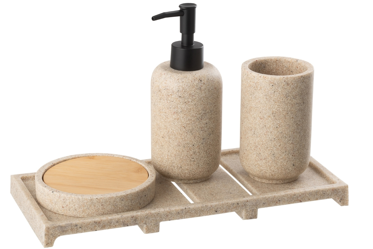 J-line Béžová sada s dávkovačem na mýdlo Hannie J-line