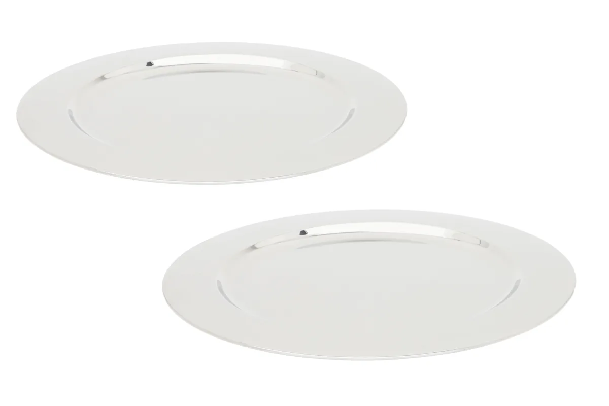 Kave Home Set dvou nerezových talířů Nirela 33 cm