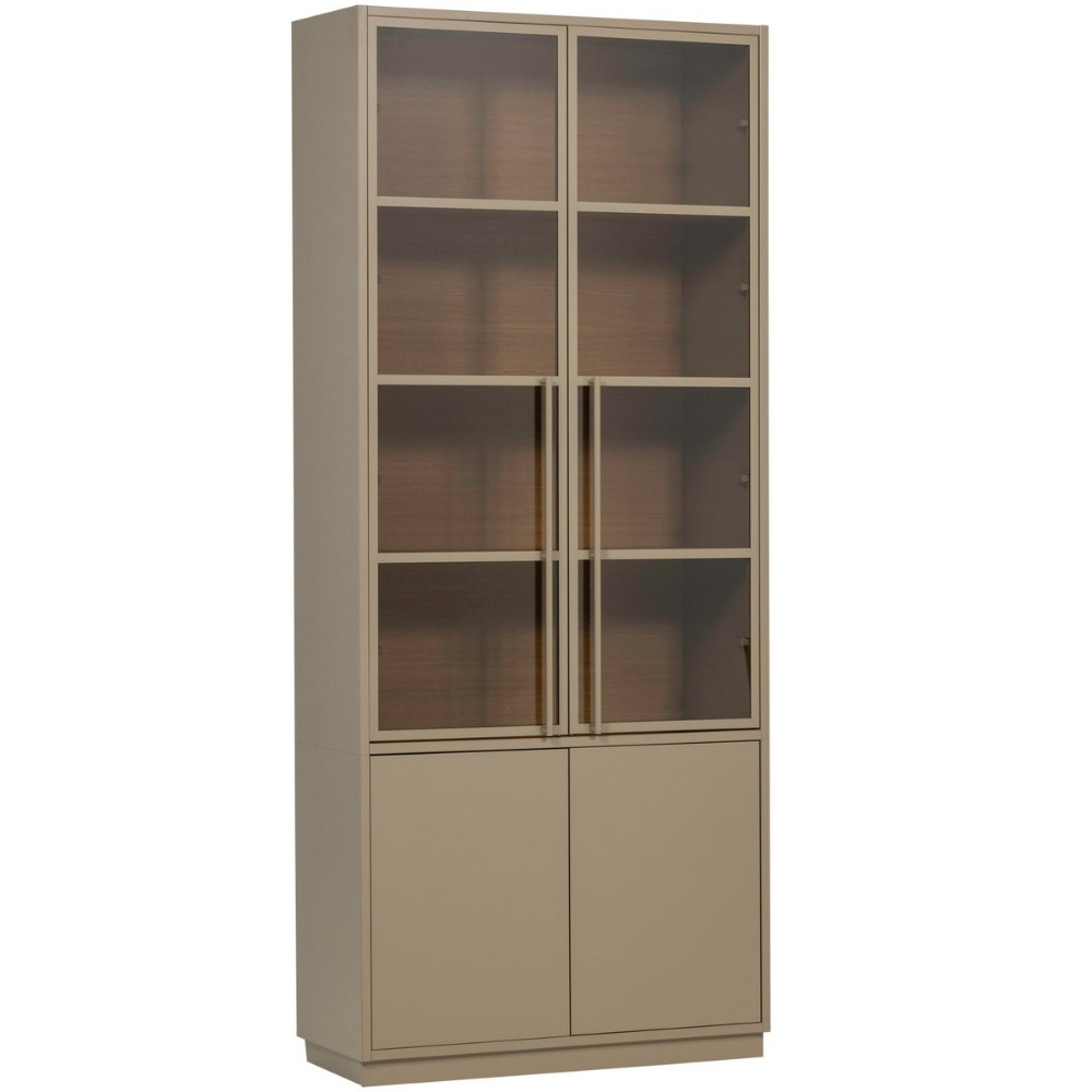 WOOOD Béžovohnědá dřevěná vitrína Casa 236 x 101 cm WOOOD