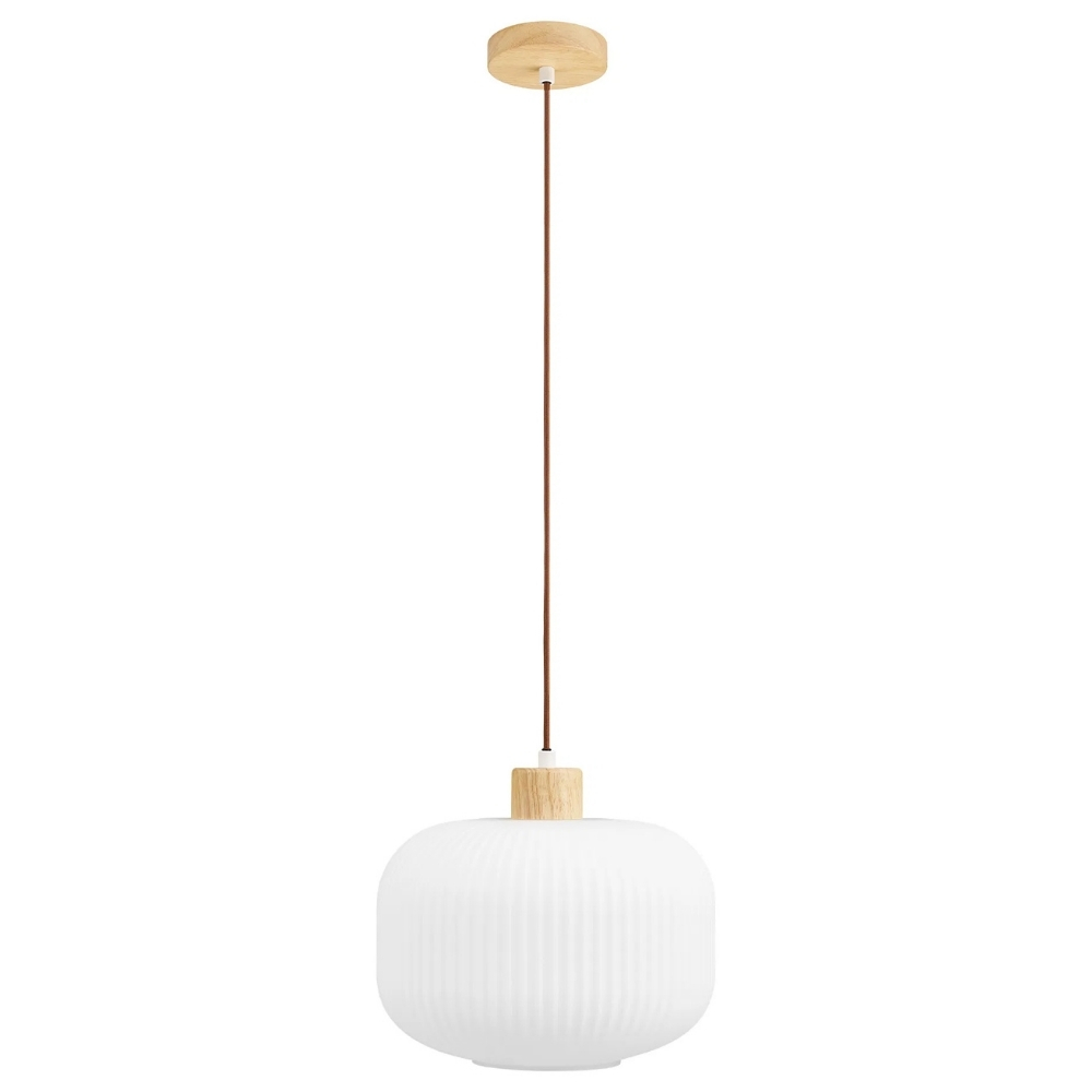 Nordic Living Bílé skleněné závěsné světlo Argallo 30 cm Nordic Living