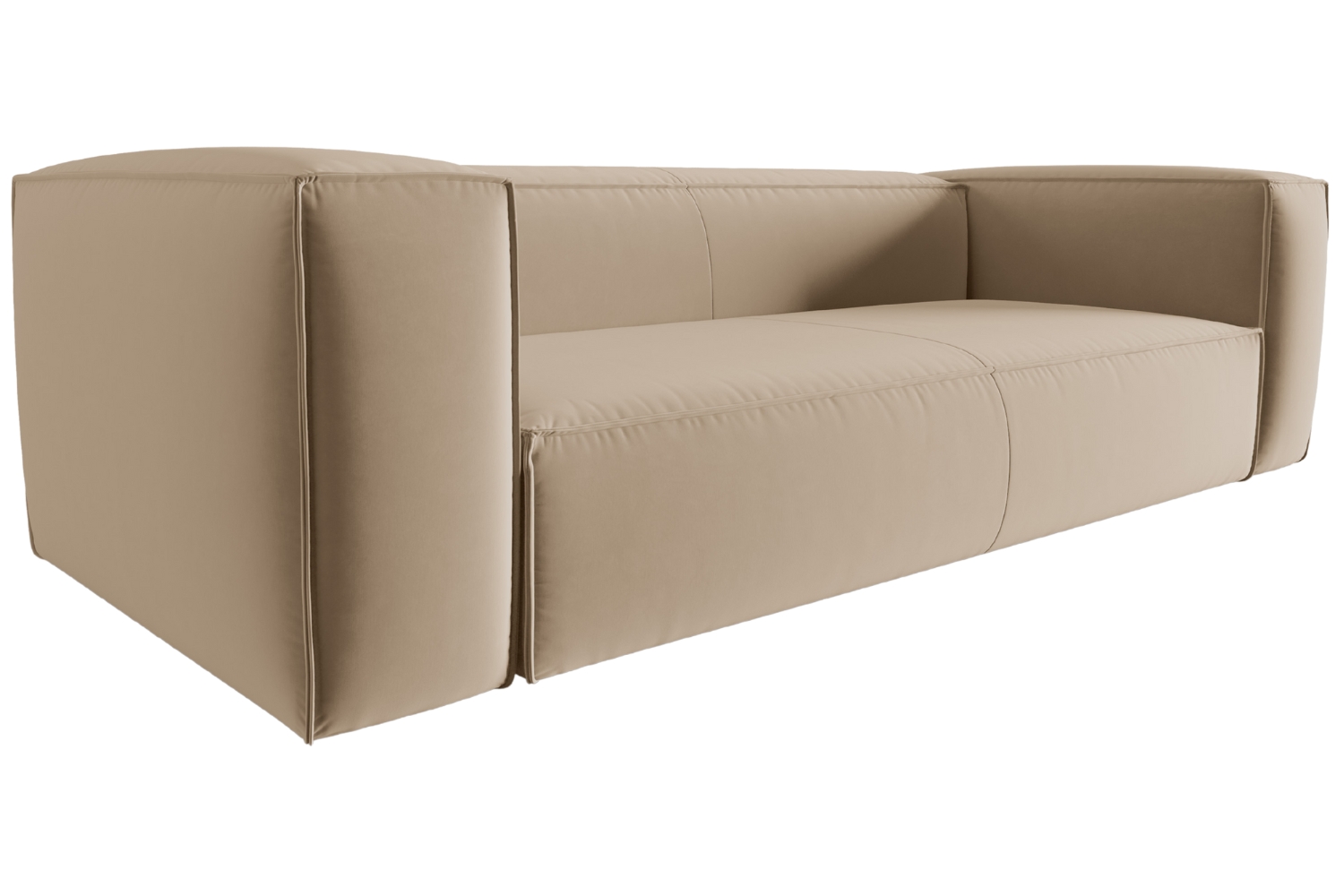 Cosmopolitan Design Pískově hnědá sametová čtyřmístná pohovka Mackay 230 cm Cosmopolitan Design