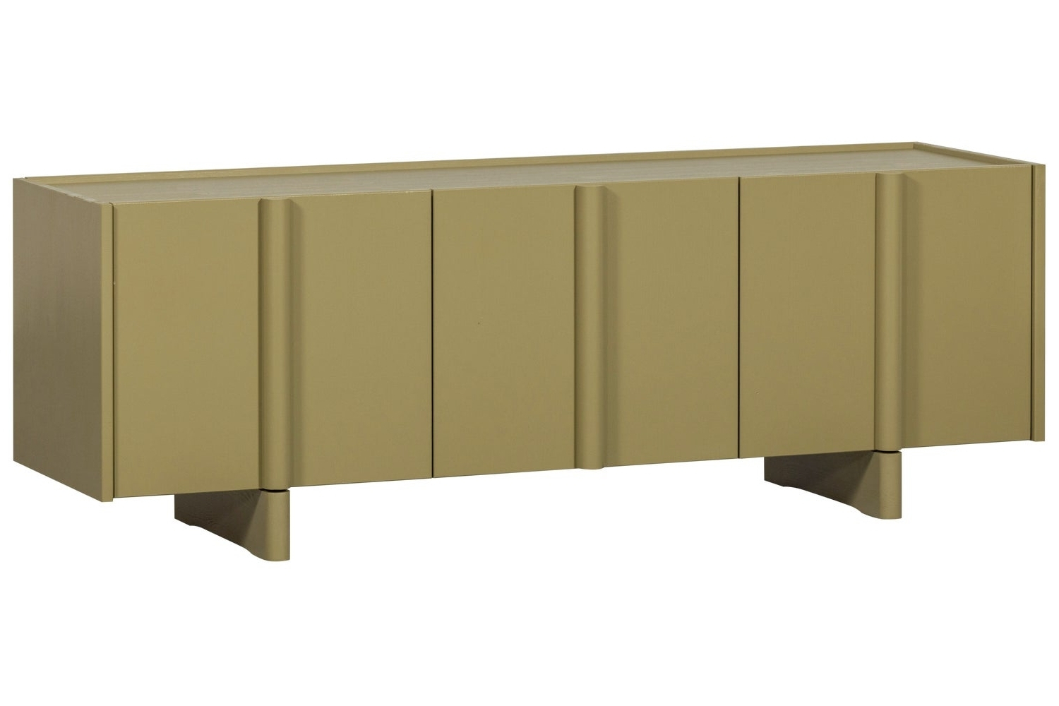 WOOOD Zelený dřevěný TV stolek Basu 152 x 46 cm WOOOD