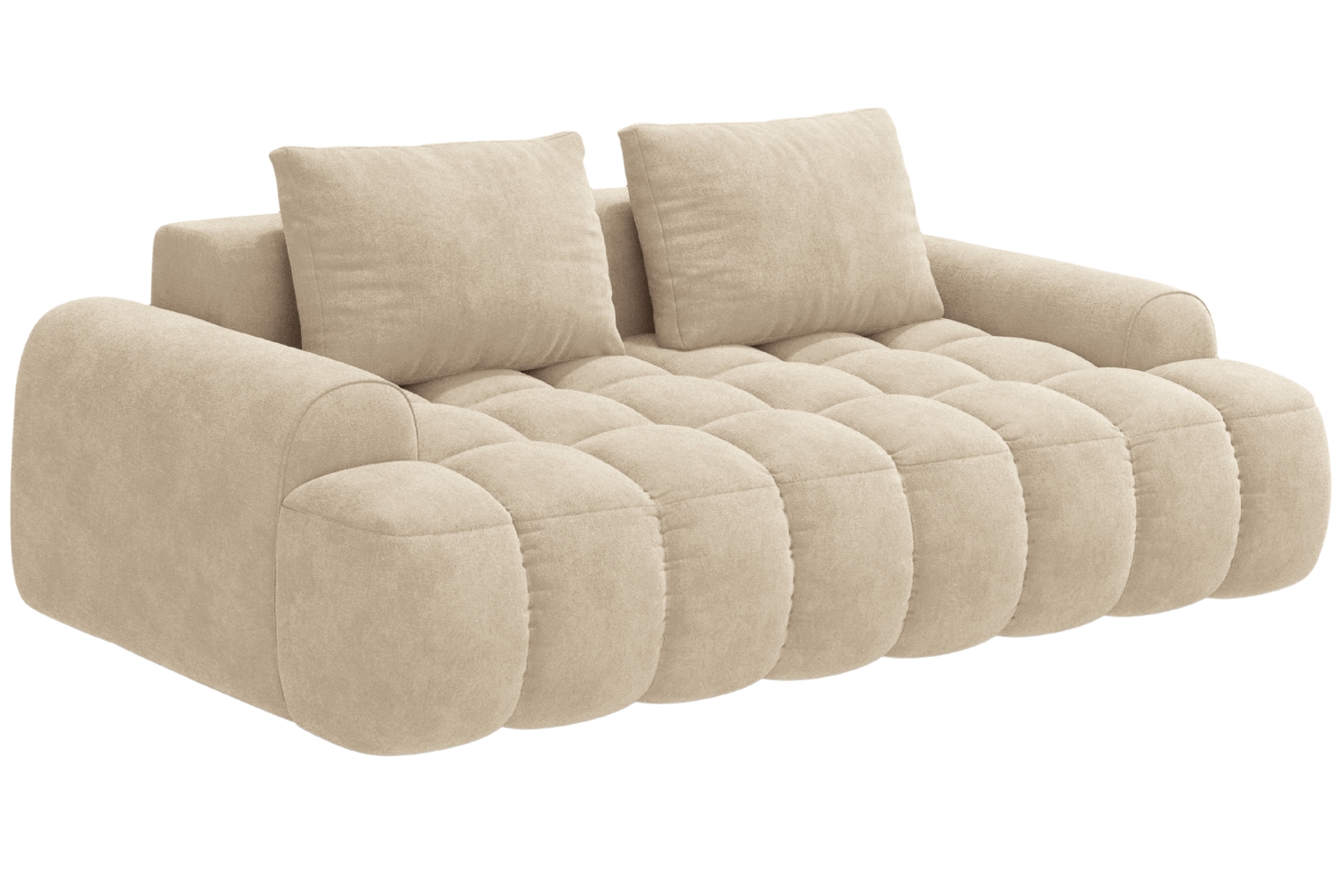 Cosmopolitan Design Světle béžová sametová trojmístná pohovka Linz 200 cm Cosmopolitan Design