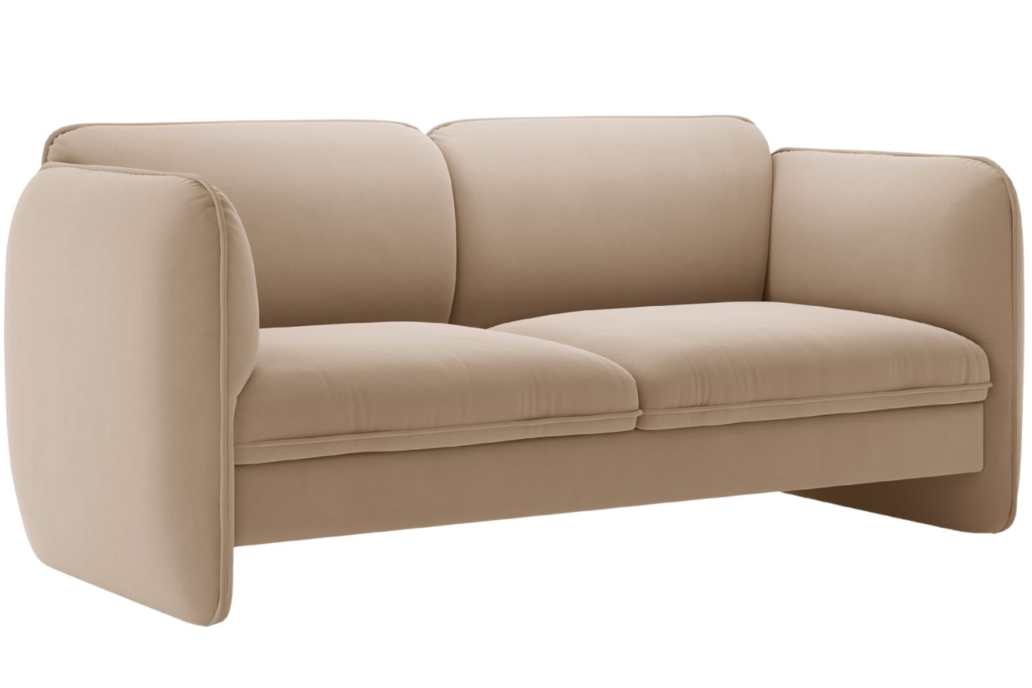 Micadoni Béžová sametová dvoumístná pohovka Georgia 168 cm Micadoni