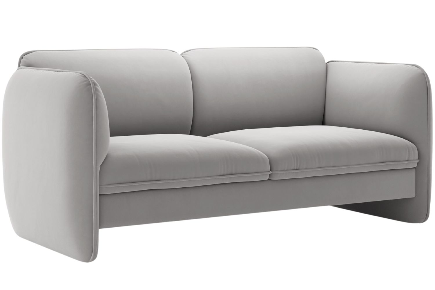 Micadoni Světle šedá sametová dvoumístná pohovka Georgia 168 cm Micadoni