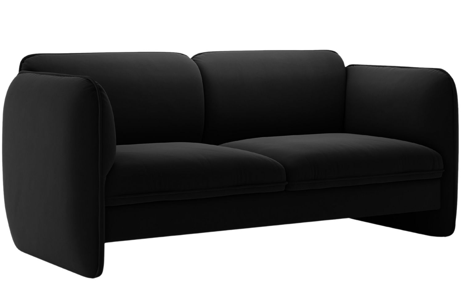 Micadoni Černá sametová dvoumístná pohovka Georgia 168 cm Micadoni