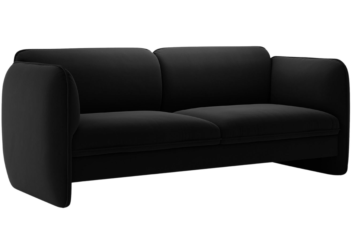 Micadoni Černá sametová trojmístná pohovka Georgia 204 cm Micadoni