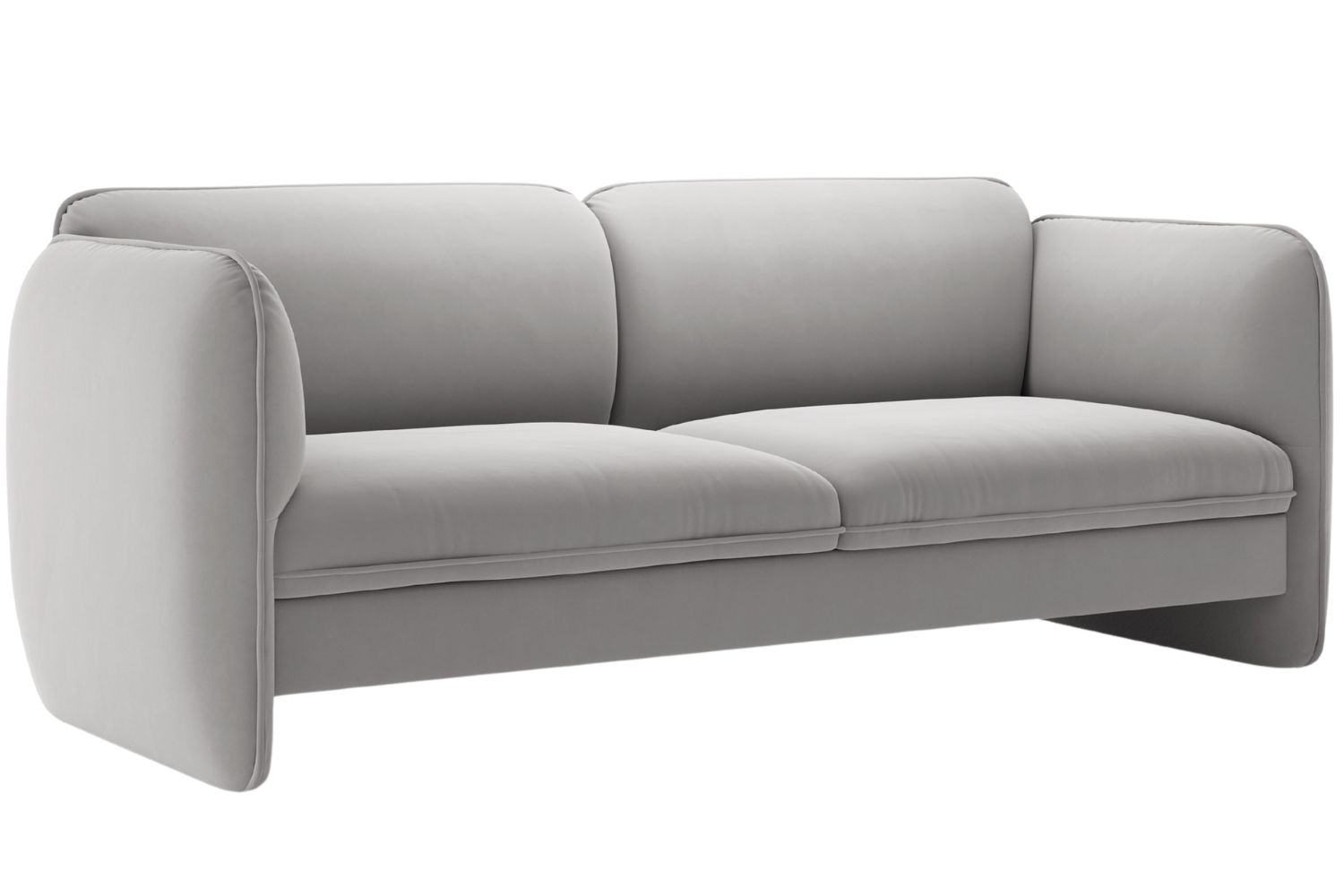 Micadoni Světle šedá sametová trojmístná pohovka Georgia 204 cm Micadoni