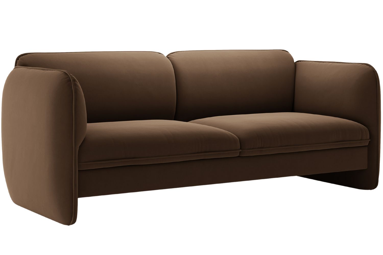 Micadoni Hnědá sametová trojmístná pohovka Georgia 204 cm Micadoni