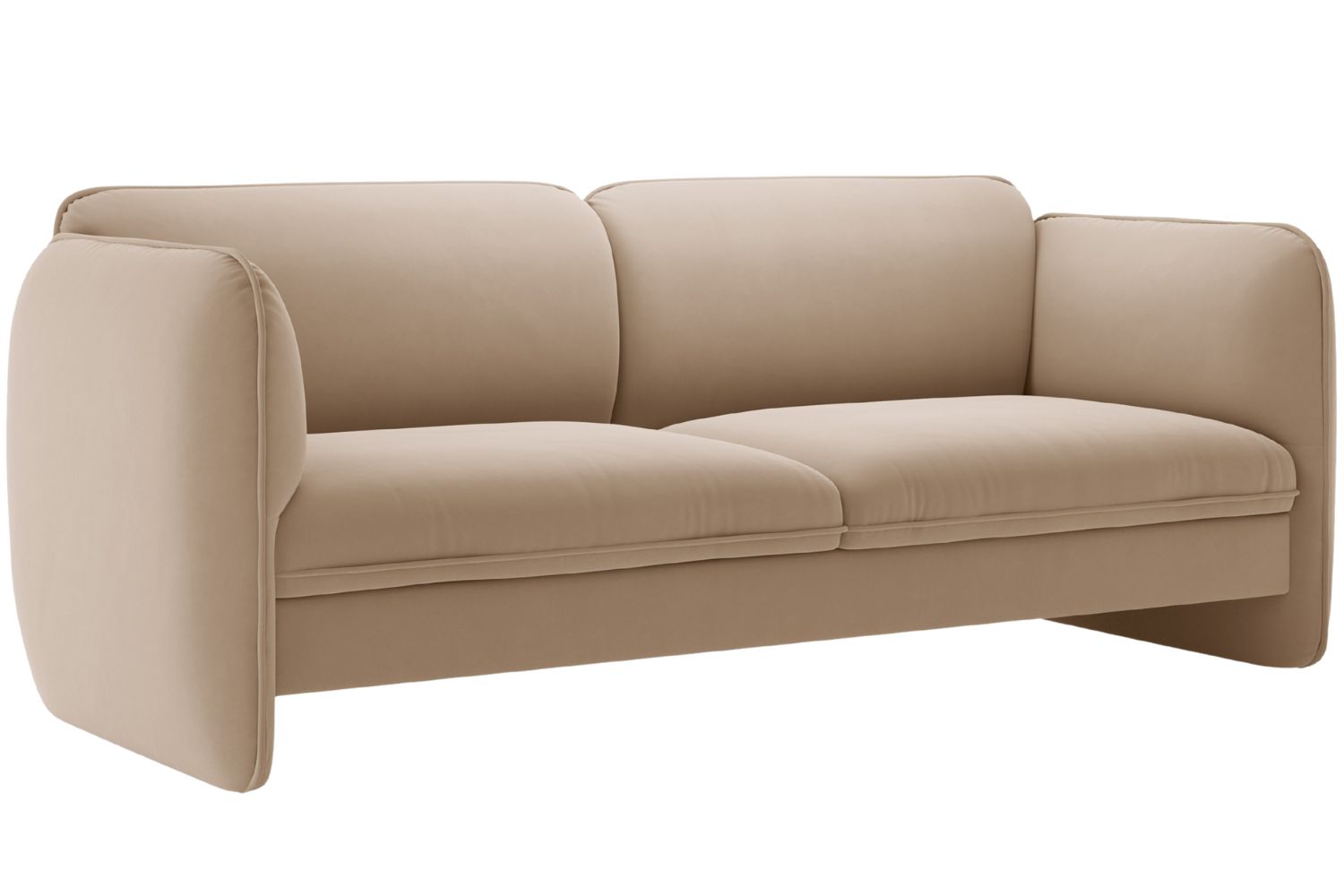 Micadoni Béžová sametová trojmístná pohovka Georgia 204 cm Micadoni