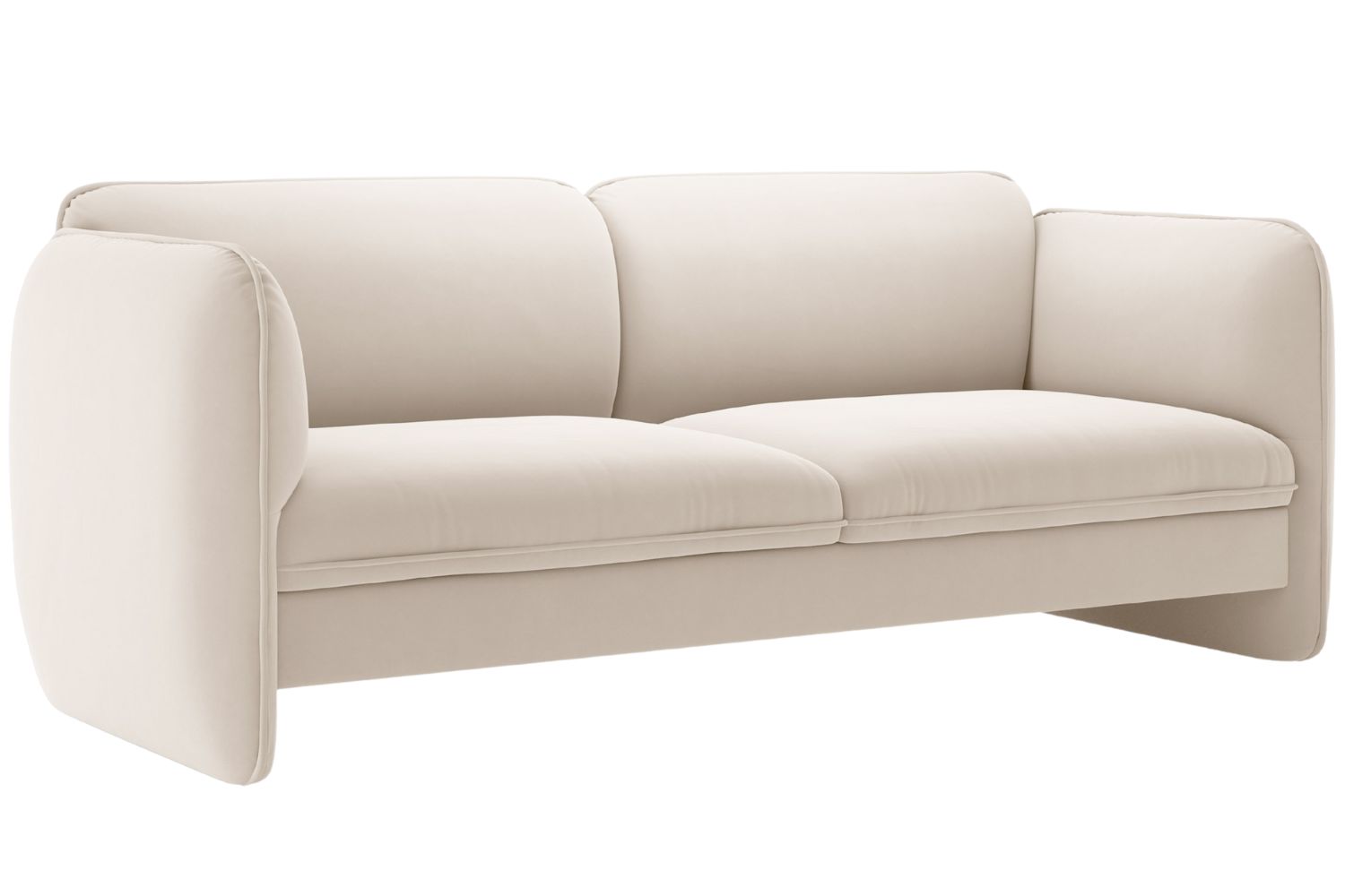 Micadoni Světle béžová sametová trojmístná pohovka Georgia 204 cm Micadoni