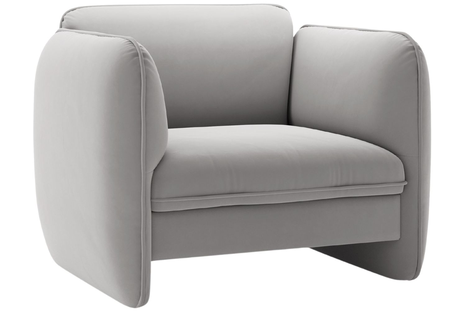 Micadoni Světle šedé sametové křeslo Georgia Micadoni