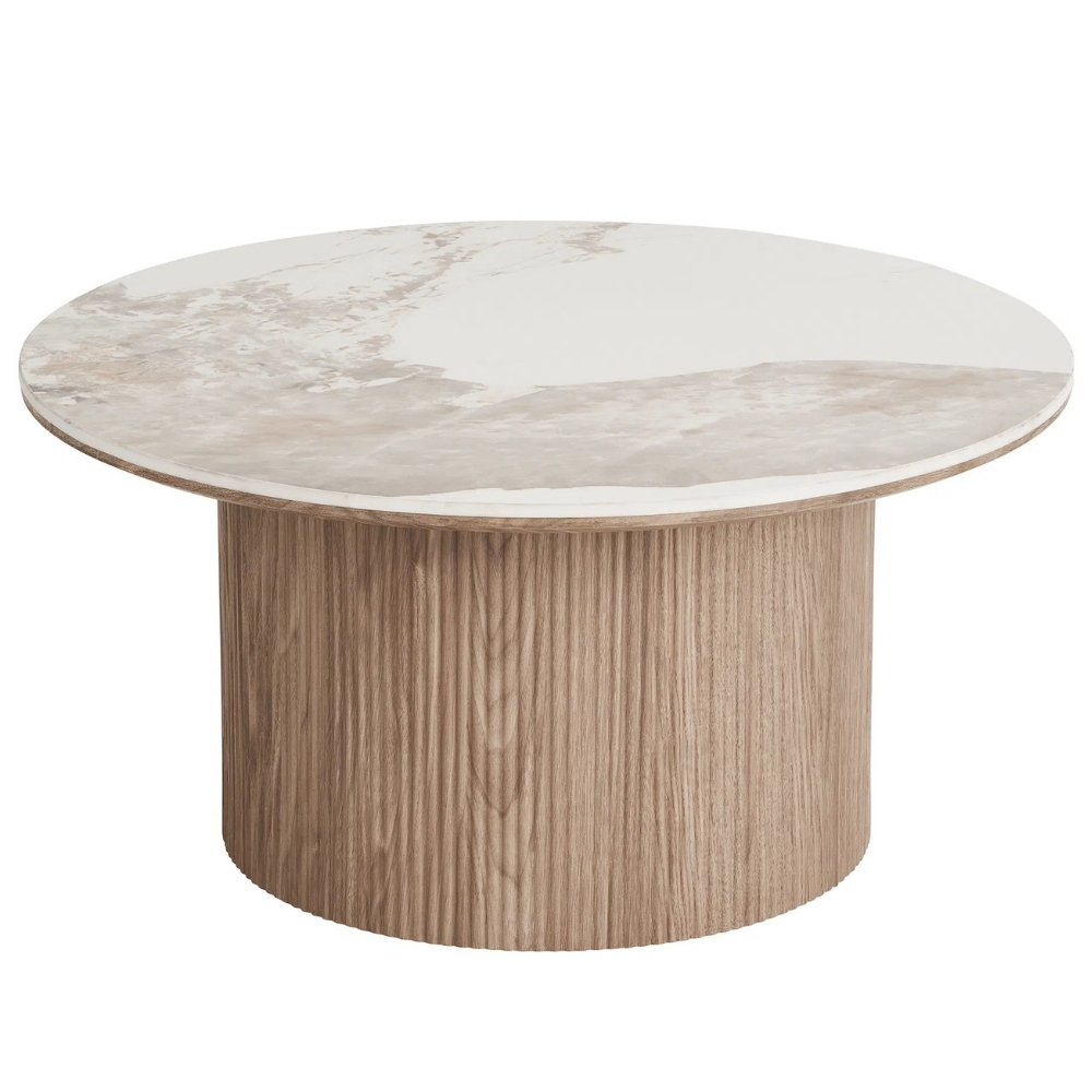 Nordic Living Bílý keramický konferenční stolek Athens 80 cm Nordic Living